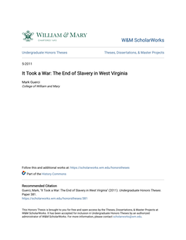 The End of Slavery in West Virginia