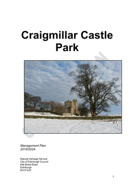Craigmillar Castle Park Management Plan 2017
