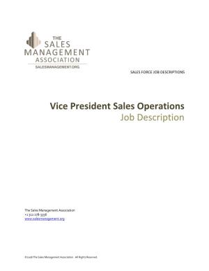Vice President Sales Operations Job Description