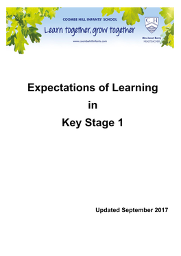Expectations of Learning in Key Stage 1