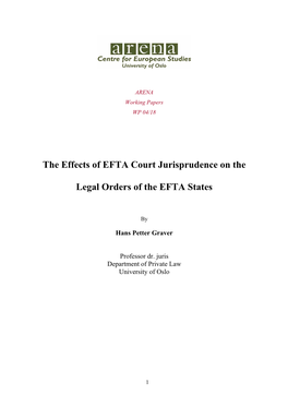 The Effects of EFTA Court Jurisprudence on the Legal Orders of the EFTA States