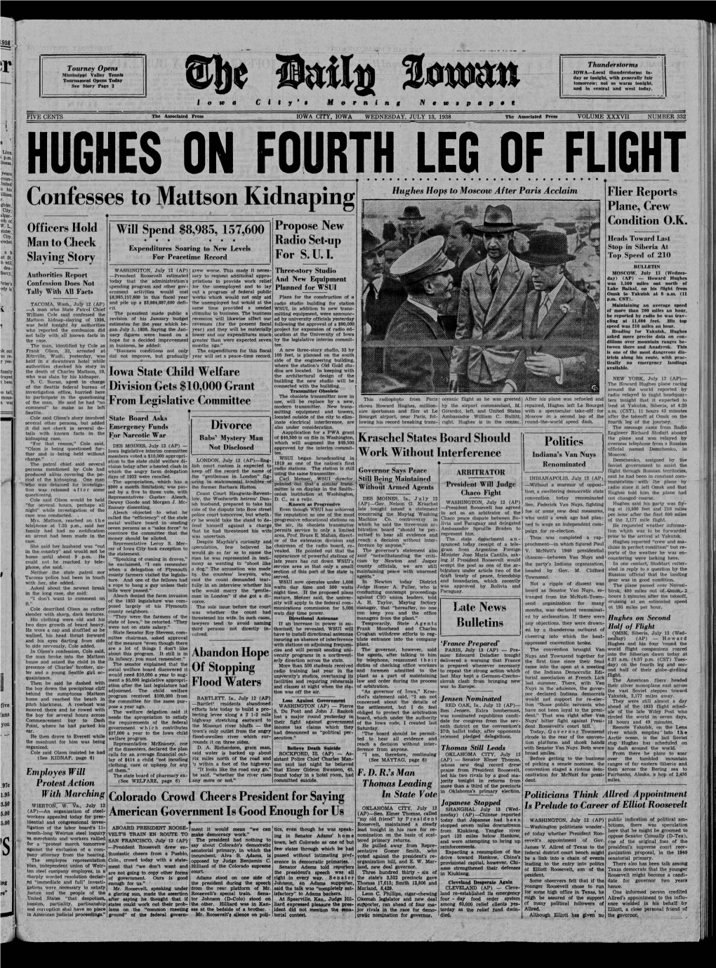 Daily Iowan (Iowa City, Iowa), 1938-07-13