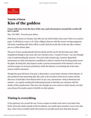 Kiss of the Goddess | the Economist