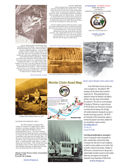 Monte Cristo Road Map MONTE CRISTO PRESERVATION ASSOCIATION (4 Miles Not to Scale) in the 1890S Monte Cristo Lay Far from Any Road Or Navigable River