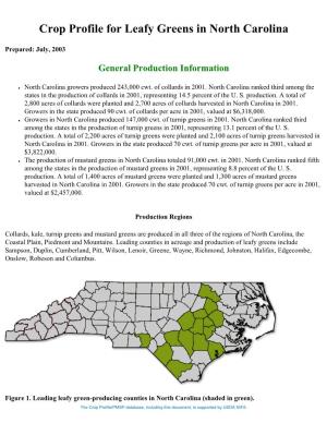 Crop Profile for Leafy Greens in North Carolina