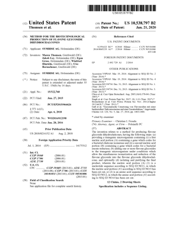 United States Patent (10 ) Patent No.: US 10,538,797 B2 Thomsen Et Al