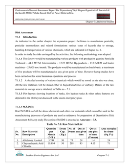 Risk Assessment 7.1.1 Introduction As Indicated in the Earlier Chapter The