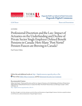 Professional Discretion and the Law: Impact of Actuaries on The