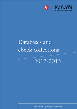 Databases and Ebook Collections 2012-2013