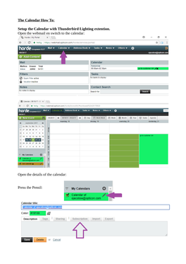 The Calendar How To: Setup the Calendar with Thunderbird Lighting