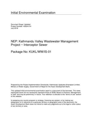 Kathmandu Valley Wastewater Management Project − Interceptor Sewer
