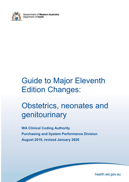 Guide to Major Eleventh Edition Changes: Obstetrics, Neonates And