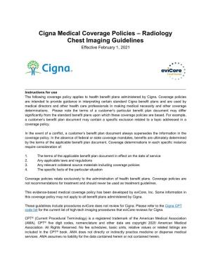 Cigna Chest Imaging Guidelines