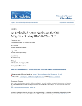 An Embedded Active Nucleus in the OH Megamaser Galaxy IRAS16399−0937 Dinalva A