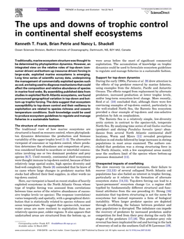 The Ups and Downs of Trophic Control in Continental Shelf Ecosystems