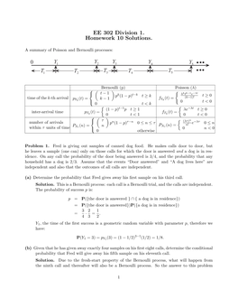 EE 302 Division 1. Homework 10 Solutions. Y Y Y Y Y 0 T T T