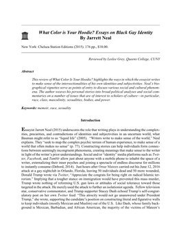 What Color Is Your Hoodie? Essays on Black Gay Identity by Jarrett Neal