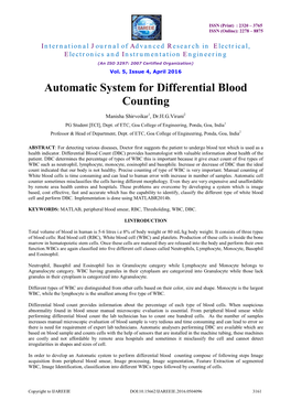 Automatic System for Differential Blood Counting