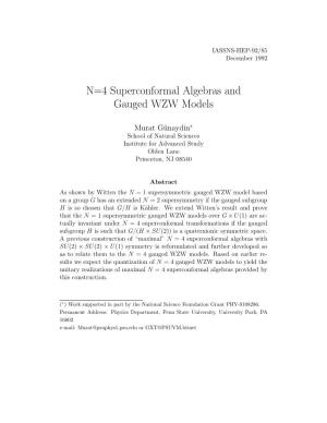 N=4 Superconformal Algebras and Gauged WZW Models