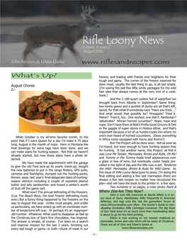 Rifle Loony News Volume 8 Issue 2 August 2016