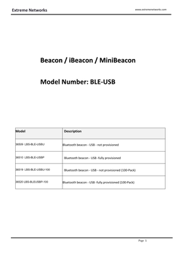 Beacon / Ibeacon / Minibeacon Model Number: BLE-USB