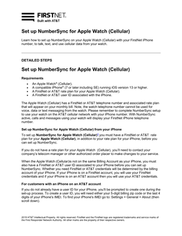 Set up Numbersync for Apple Watch (Cellular)