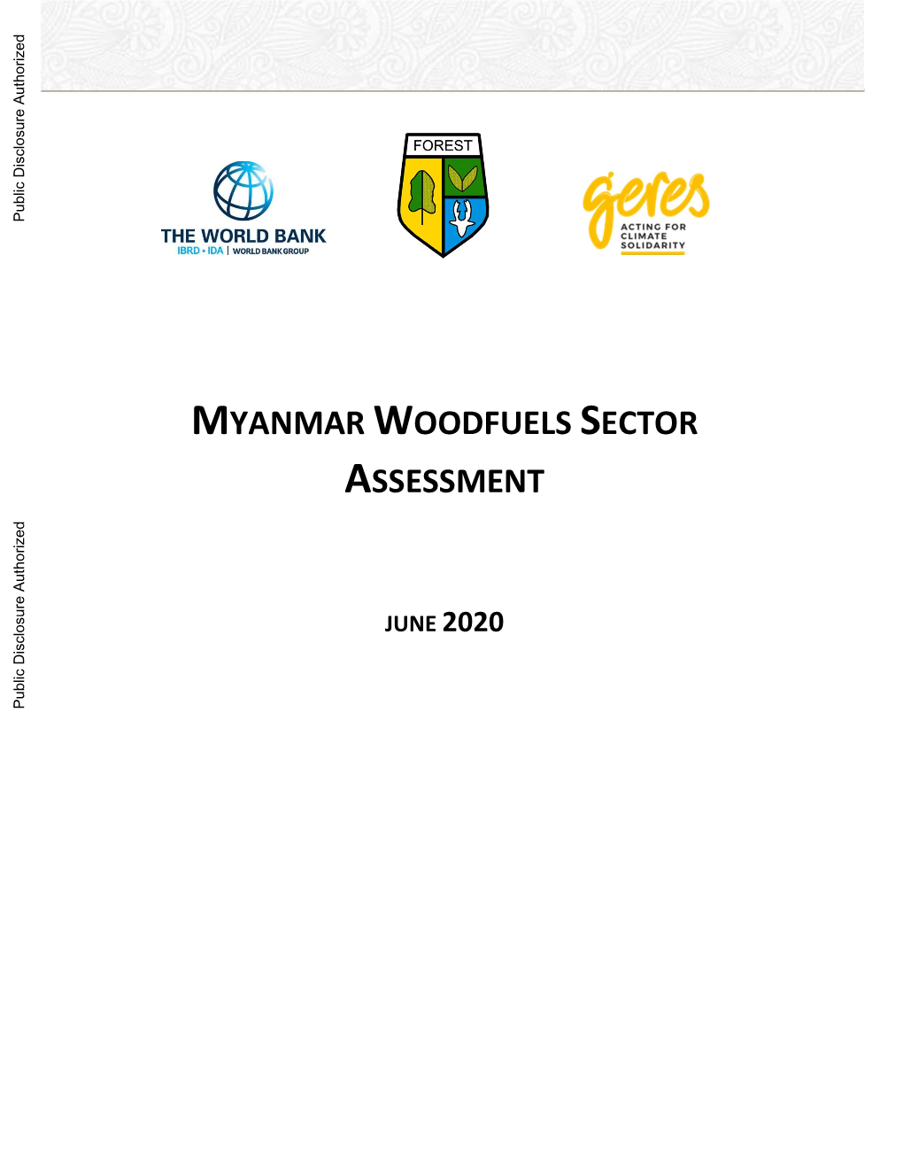 Myanmar Woodfuels Sector Assessment