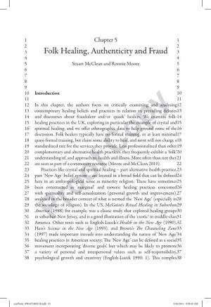 Folk Healing, Authenticity and Fraud