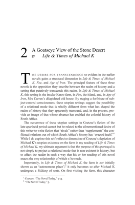 A Goatseye View of the Stone Desert Life & Times of Michael K
