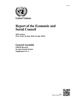 Report of the Economic and Social Council