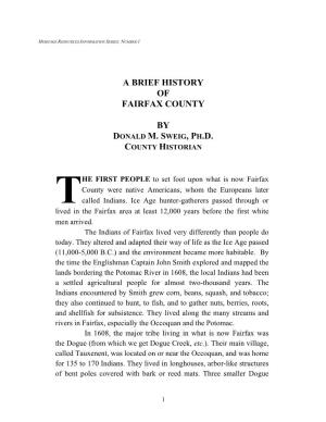 A Brief History of Fairfax County By