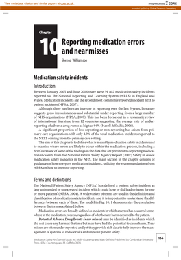 Reporting Medication Errors and Near Misses Within Their Scope of Clinical Practice