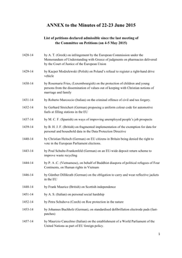 ANNEX to the Minutes of 22-23 June 2015