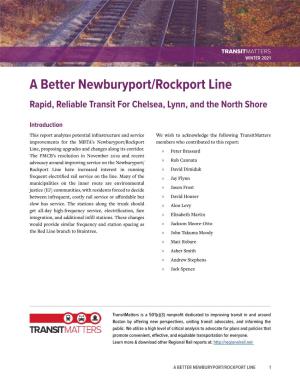 A Better Newburyport/Rockport Line