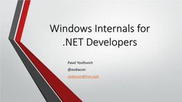 Windows Internals for .NET Developers