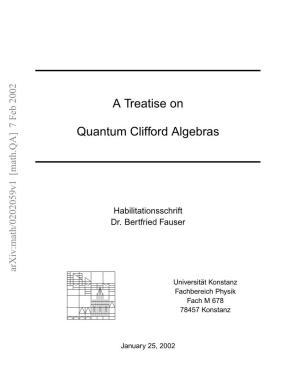 A Treatise on Quantum Clifford Algebras Contents
