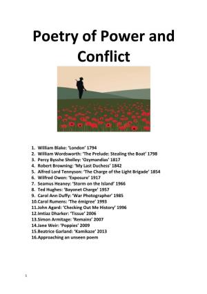 Power and Conflict Poetry