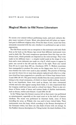 Magical Music in Old Norse Literature
