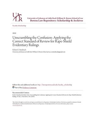 Applying the Correct Standard of Review for Rape-Shield Evidentiary Rulings Robert E