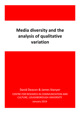 Media Diversity and the Analysis of Qualitative Variation
