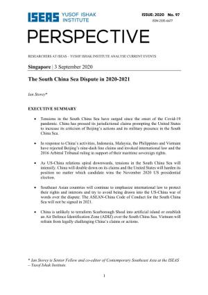 The South China Sea Dispute in 2020-2021