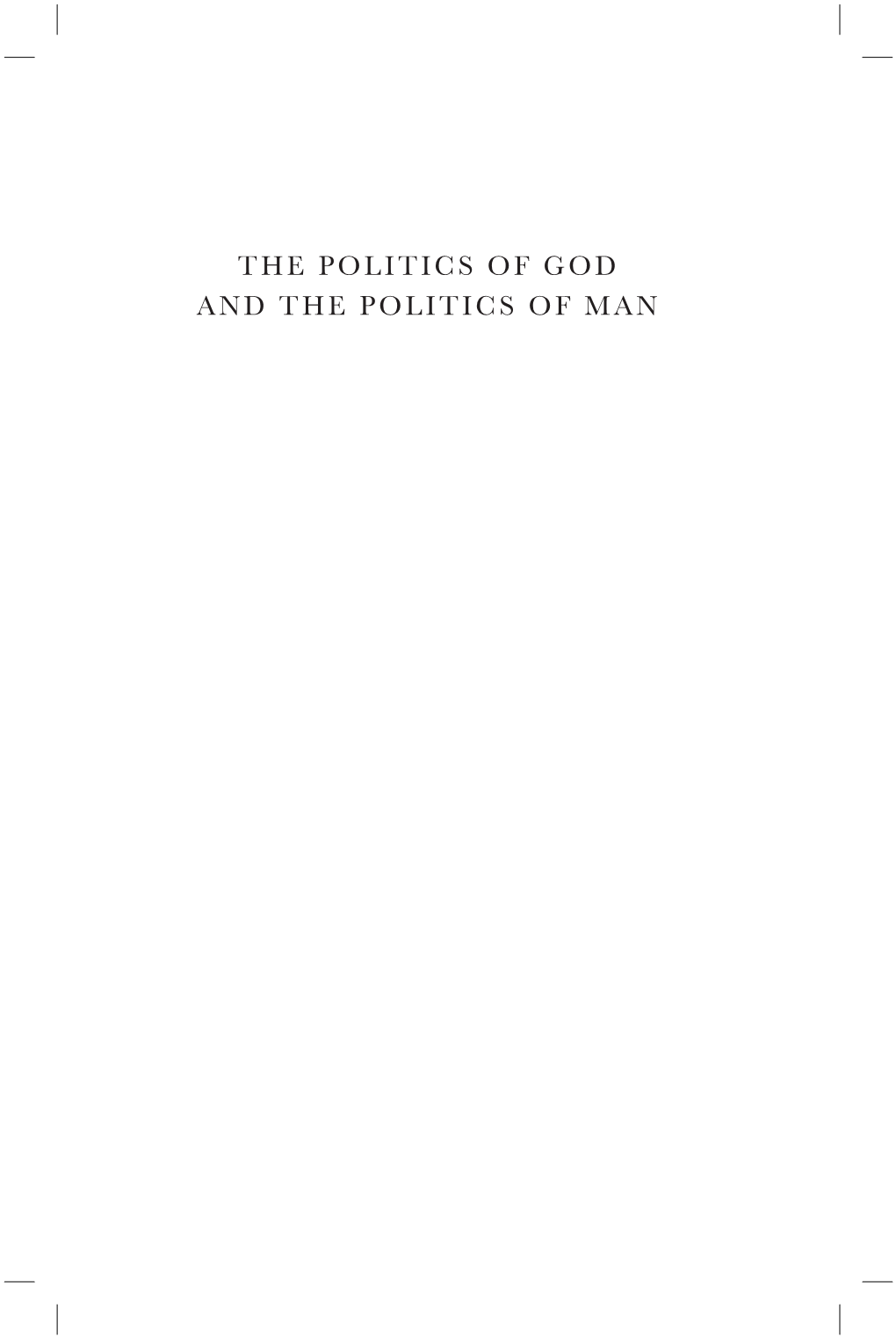 The Politics of God and the Politics Of