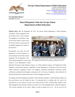 Maori Delegation Visits the Navajo Nation Department of Diné Education