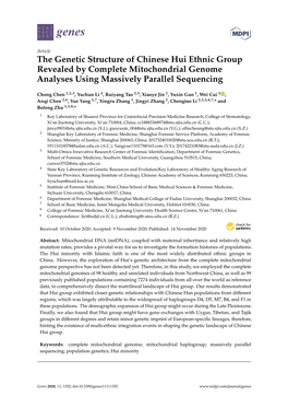 The Genetic Structure of Chinese Hui Ethnic Group Revealed by Complete Mitochondrial Genome Analyses Using Massively Parallel Sequencing
