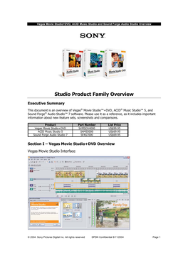 Studio Product Family Overview