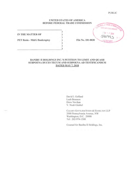Subpoena Duces Tecum and Subpoena Ad Testificandum Dated May 7, 2018