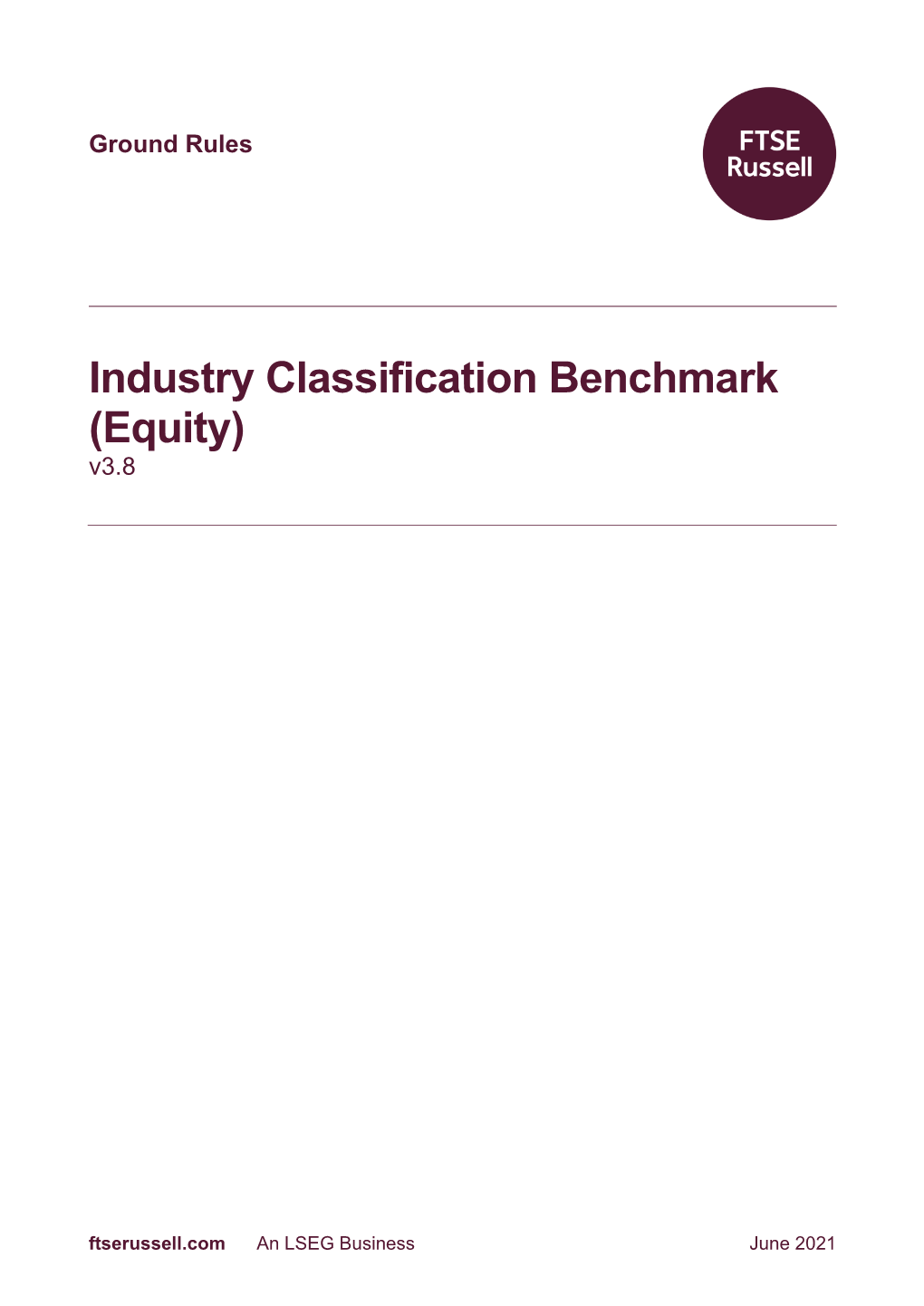 Industry Classification Benchmark (Equity) V3.8