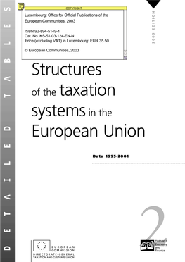 Structures of the Taxation Sistems in the European Union