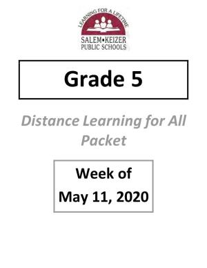 Distance Learning for All Packet Week of May 11, 2020