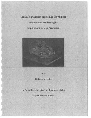 Cranial Variation in the Kodiak Brown Bear (Ursus Arctos Middendorffi